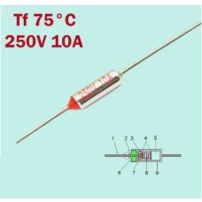 Термопредохранитель   250V*10A*75'C